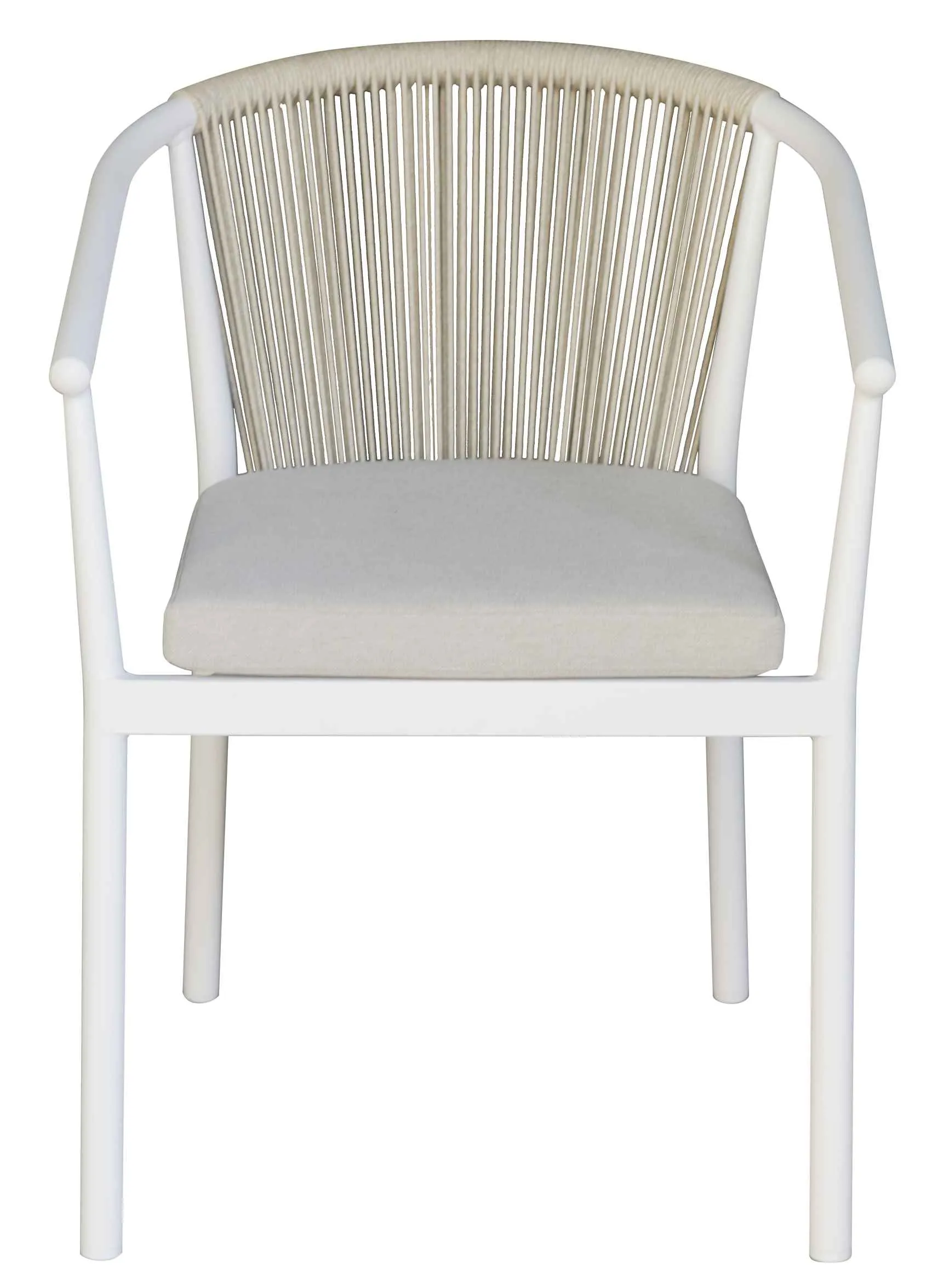 Moia Greenwood Verona Contract Chair in Aluminum and White Rope with C