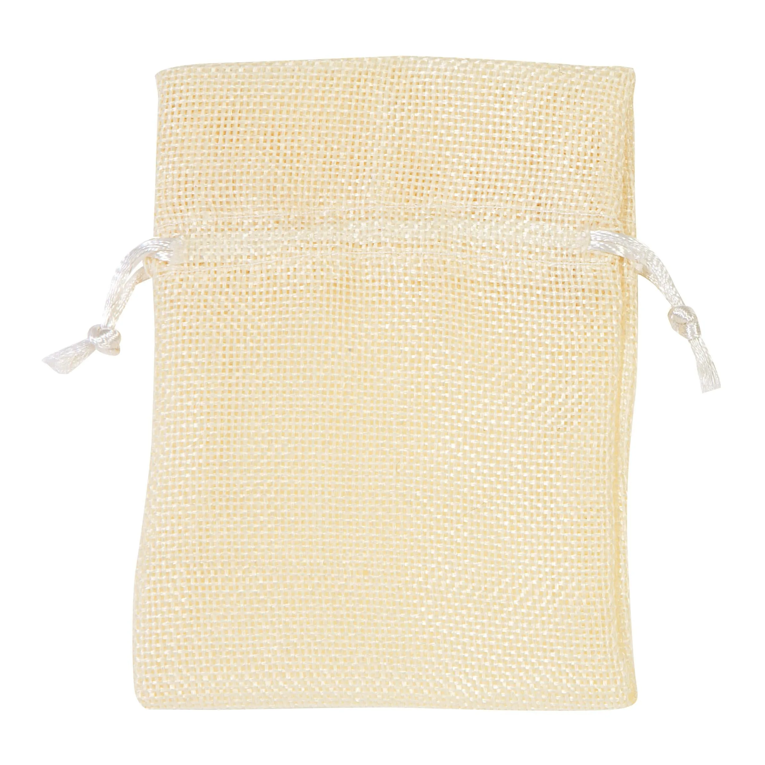 Piovaccari Confetti Bag Canvas H 12 x 9 Cm Cream 10 Pcs