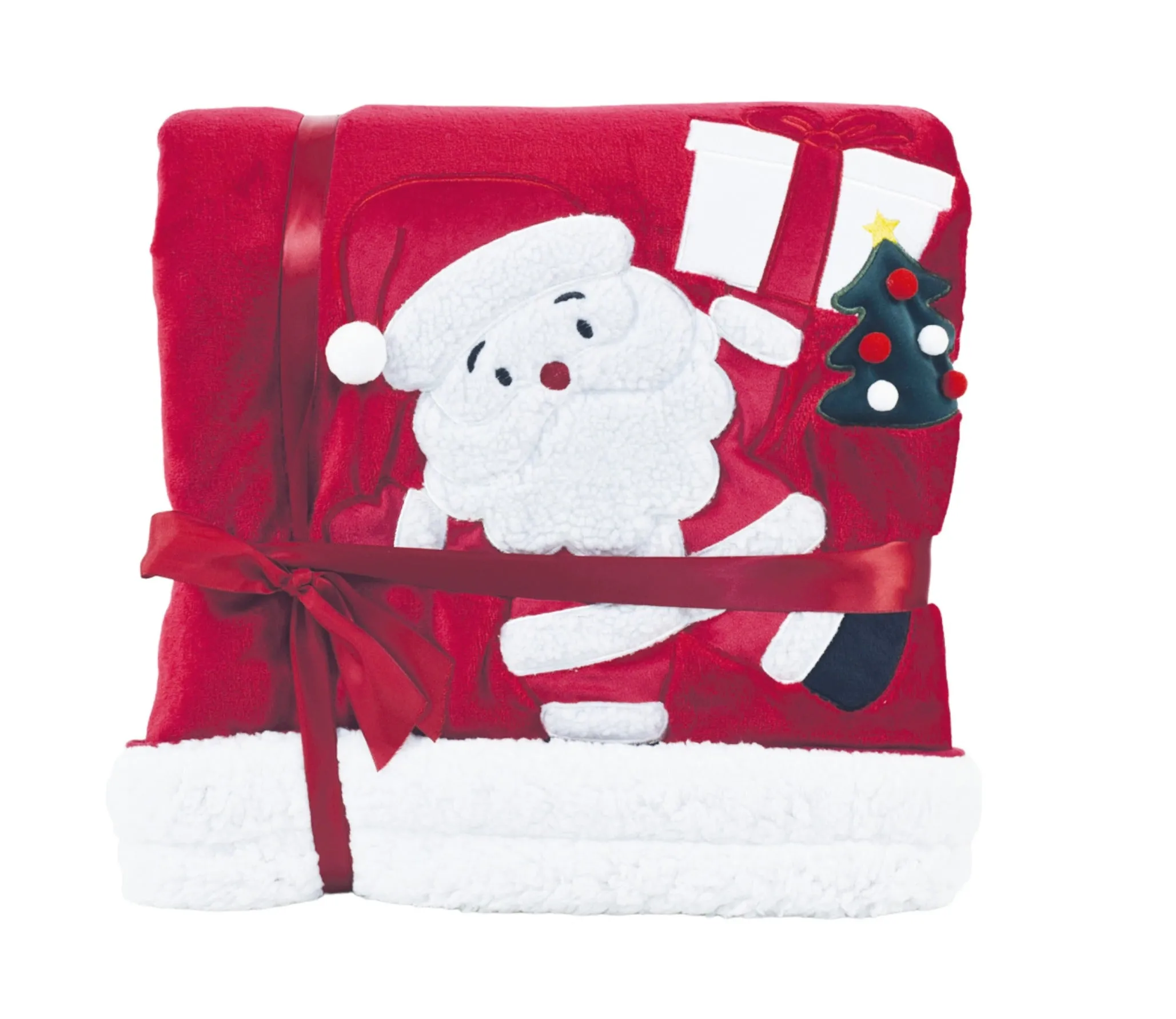 Preziosa Home Santa Claus Blanket with Giant Embroidery 210 x 240 Cm C