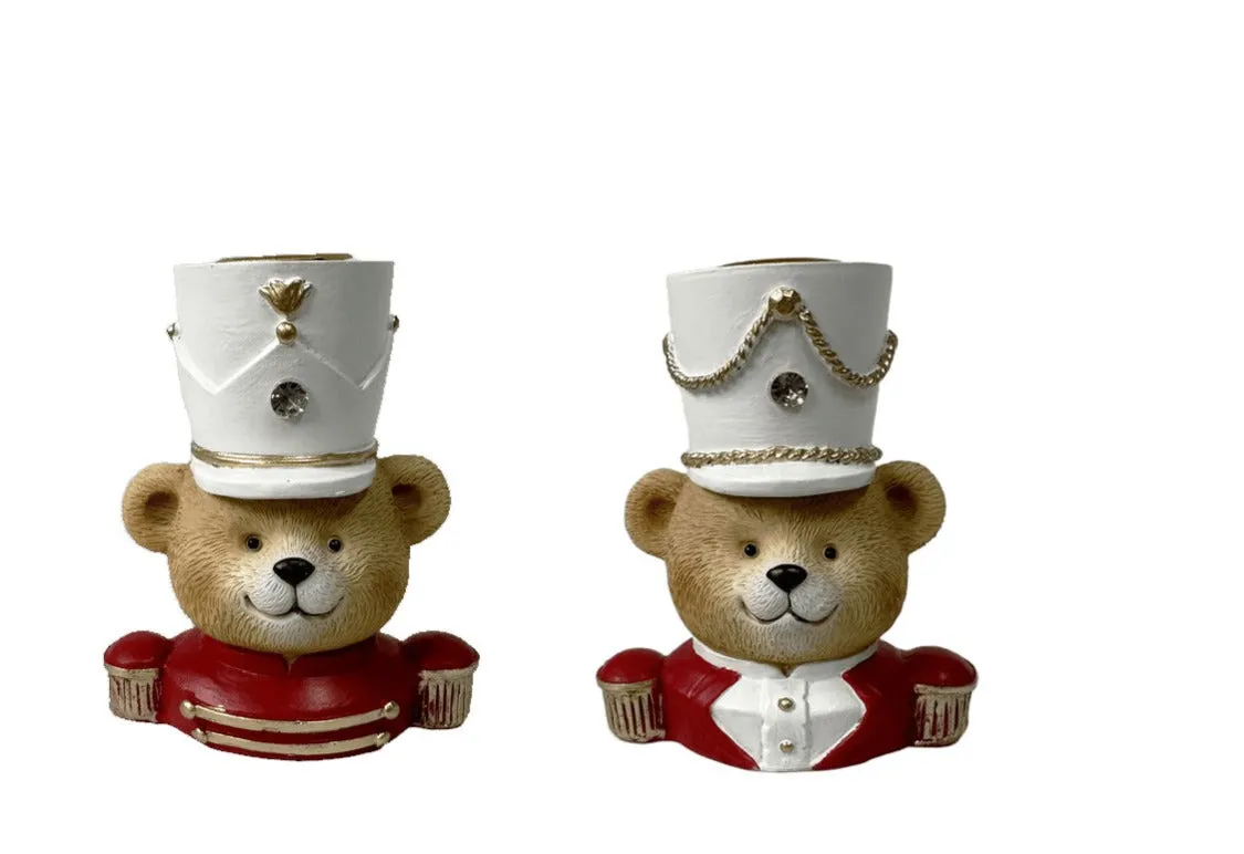 Preziosa Home Set 2 Christmas Candle Holders in the Shape of a Bear 9