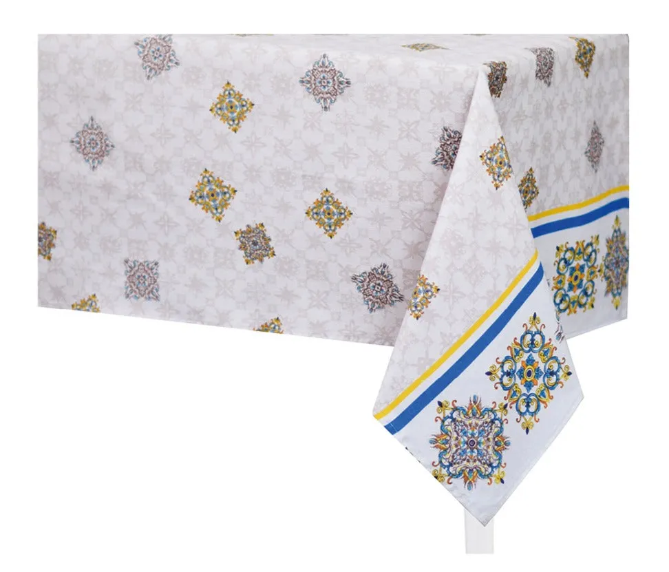 Preziosa Home Loneta Tablecloth 140 x 240 Cm Printed Ladybugs and Cact