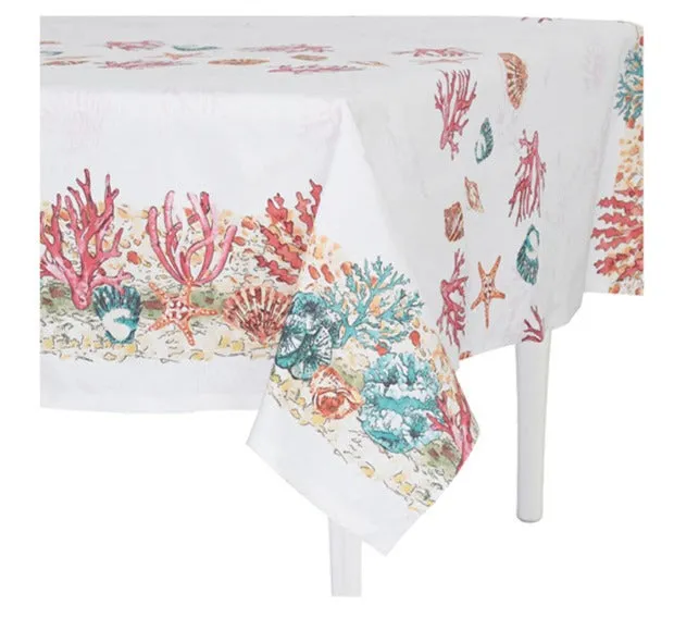 Preziosa Home Loneta Tablecloth 140 x 240 Cm Printed Coral Cotton 1 Pc