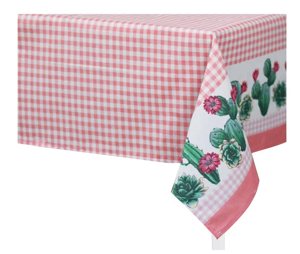 Preziosa Home Loneta Tablecloth 140 x 360 Cm Printed Ladybugs and Cact