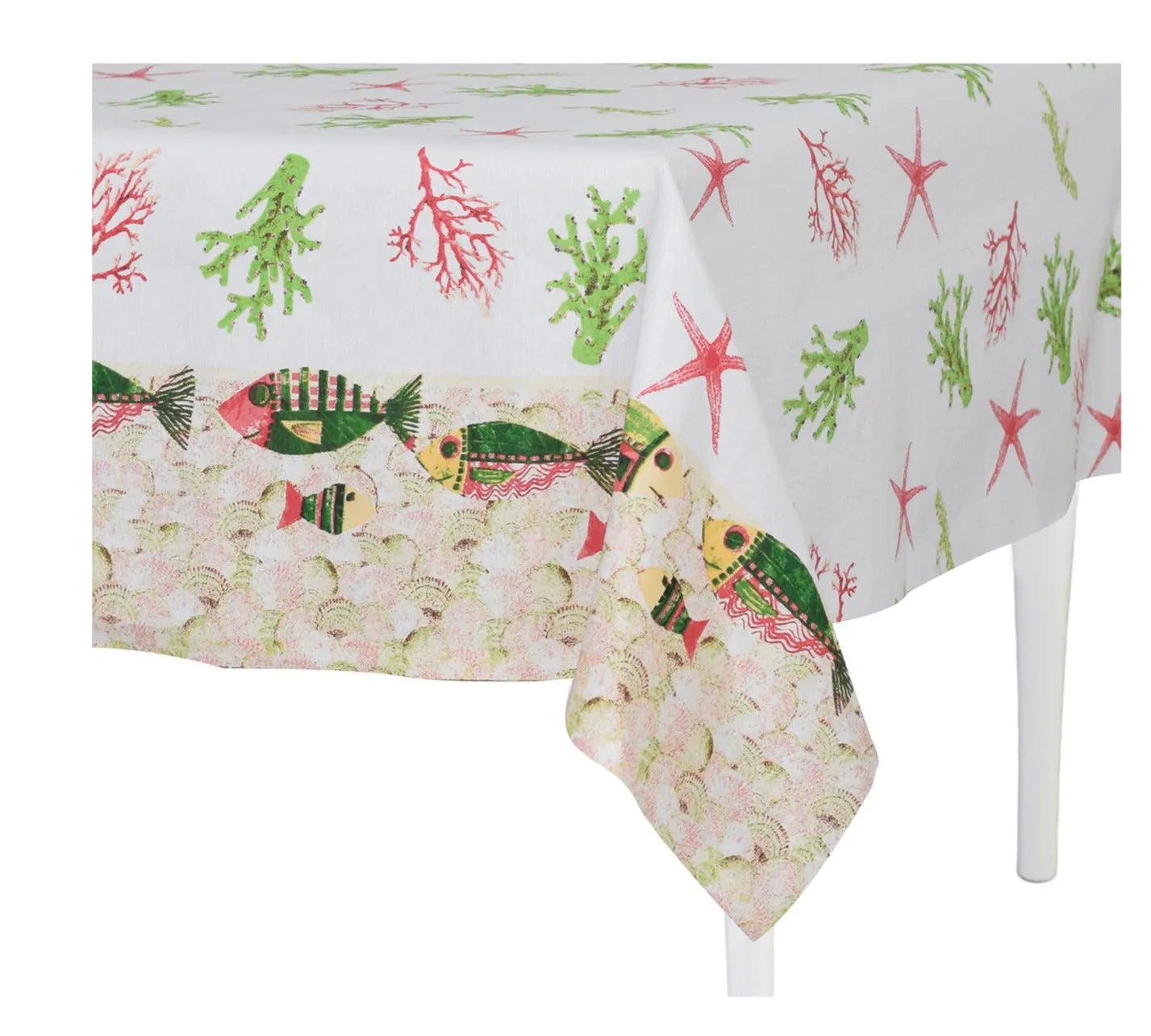 Preziosa Home Loneta Tablecloth 140 x 360 Cm Printed Coral Cotton 1 Pc