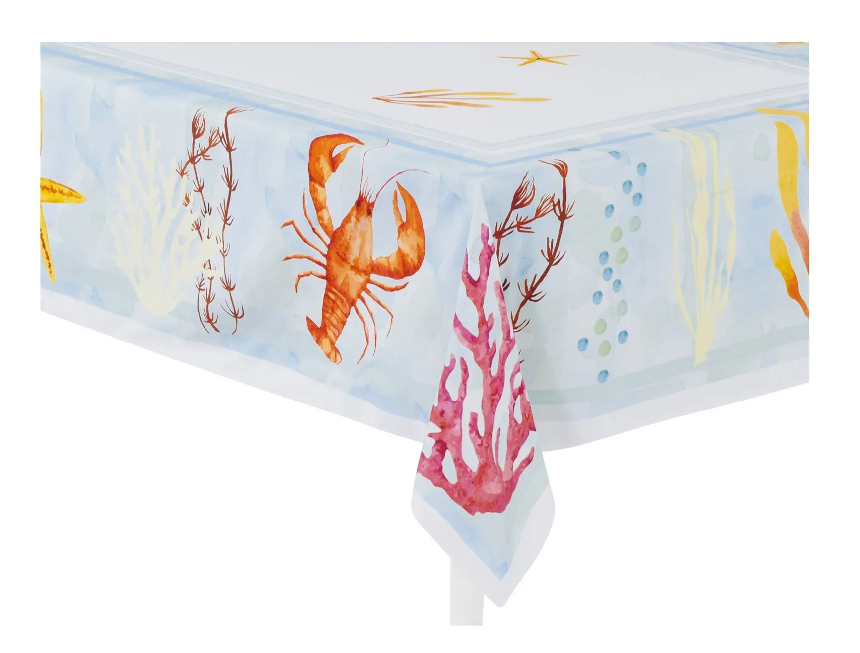Preziosa Home Satin Tablecloth 140 x 240 cm with Digital Print Marine