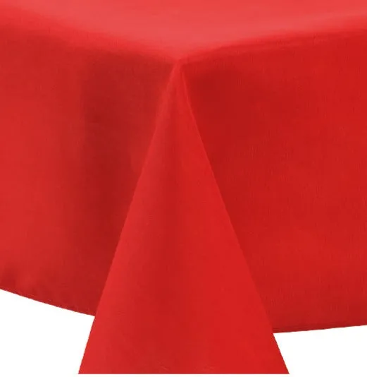 Preziosa Home Christmas Velvet Tablecloth 140 x 240 cm Solid Color Red