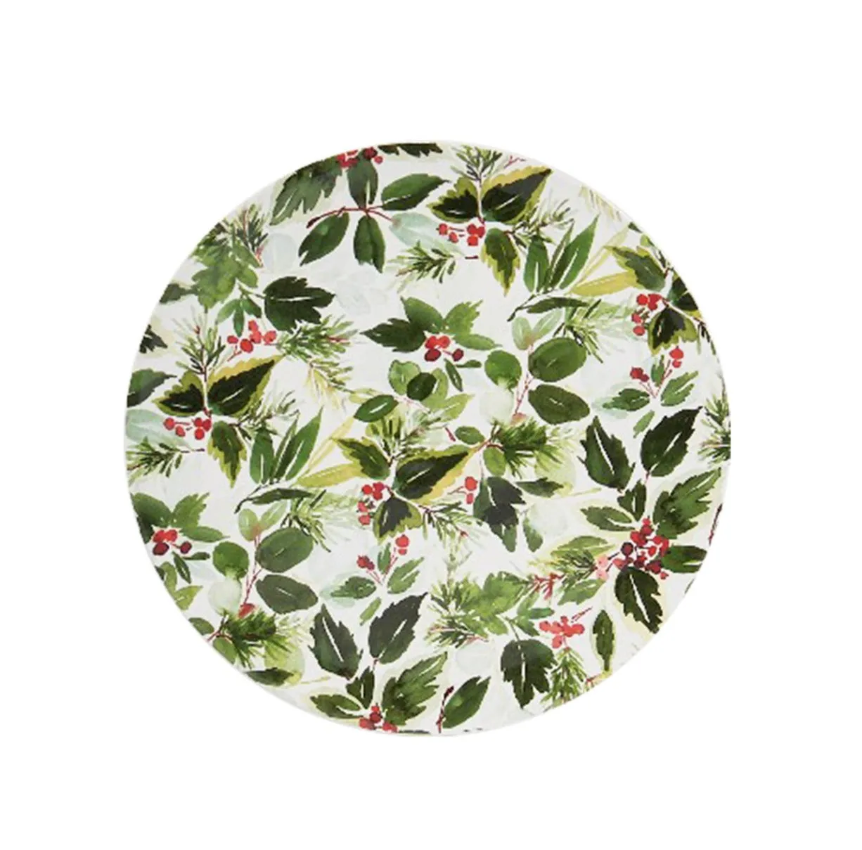 Preziosa Luxury Home Round Christmas Ceramic Plate D 26.6 Cm H 1.5 Cm