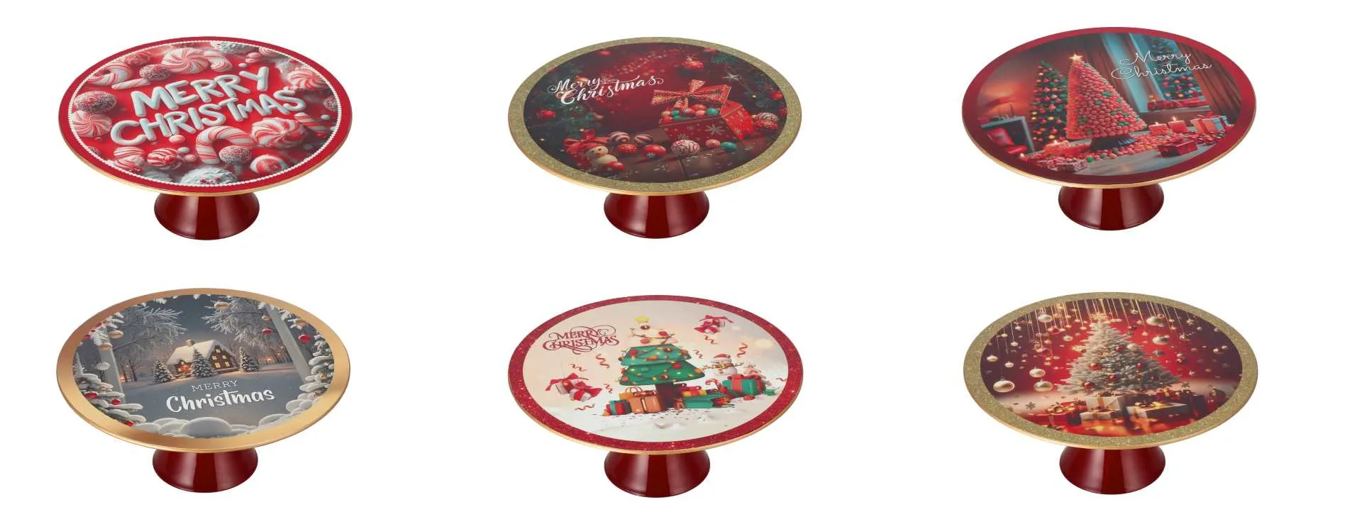 Italian Gift Round Christmas Stand Plastic D 33 Cm H 14 Cm Multicolor
