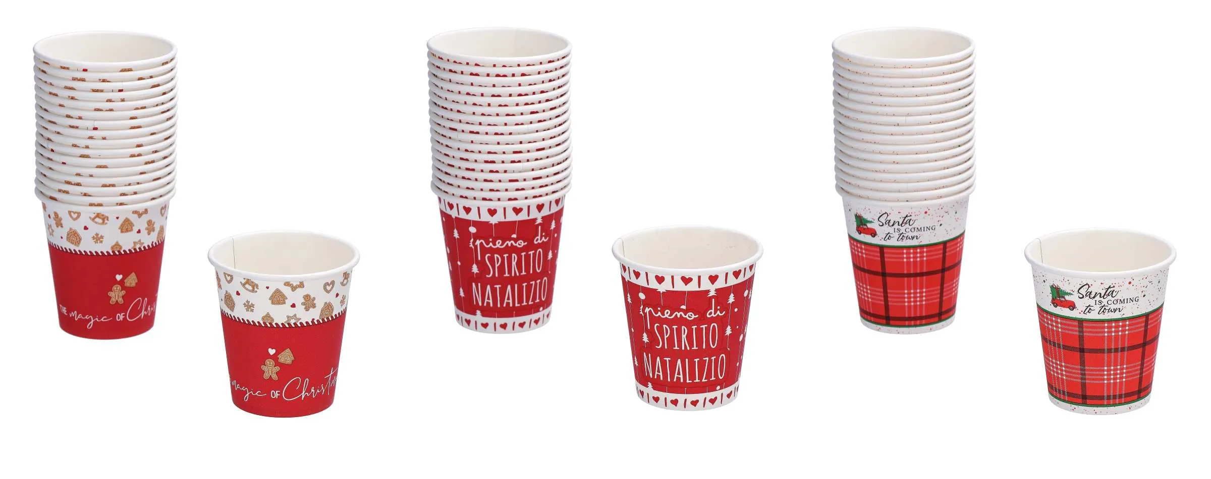 Italian Gift Paper Glasses Christmas 21 Cl Ass. Cf 40 Pcs Red White 1