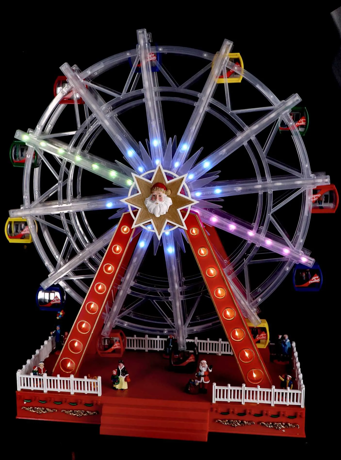 Italian Gift Christmas Carousel with 100 LEDs 57 x 25 cm H 64 cm Red