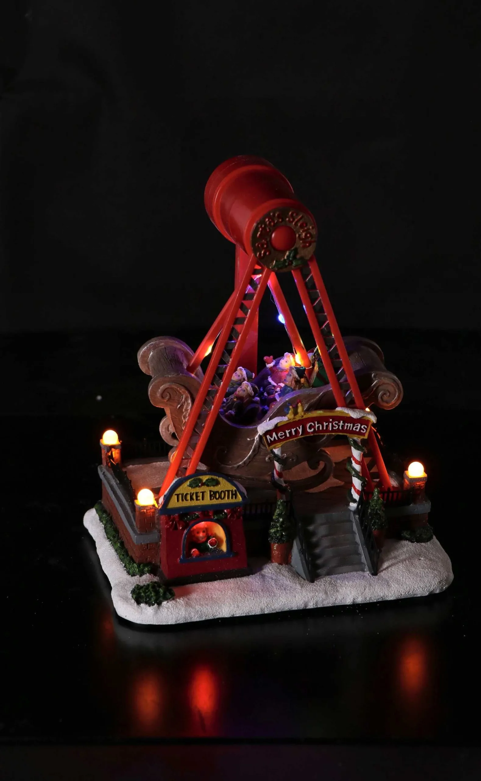 Italian Gift Christmas Carousel with 13 LEDs 23 x 19 cm H 24 cm Multic