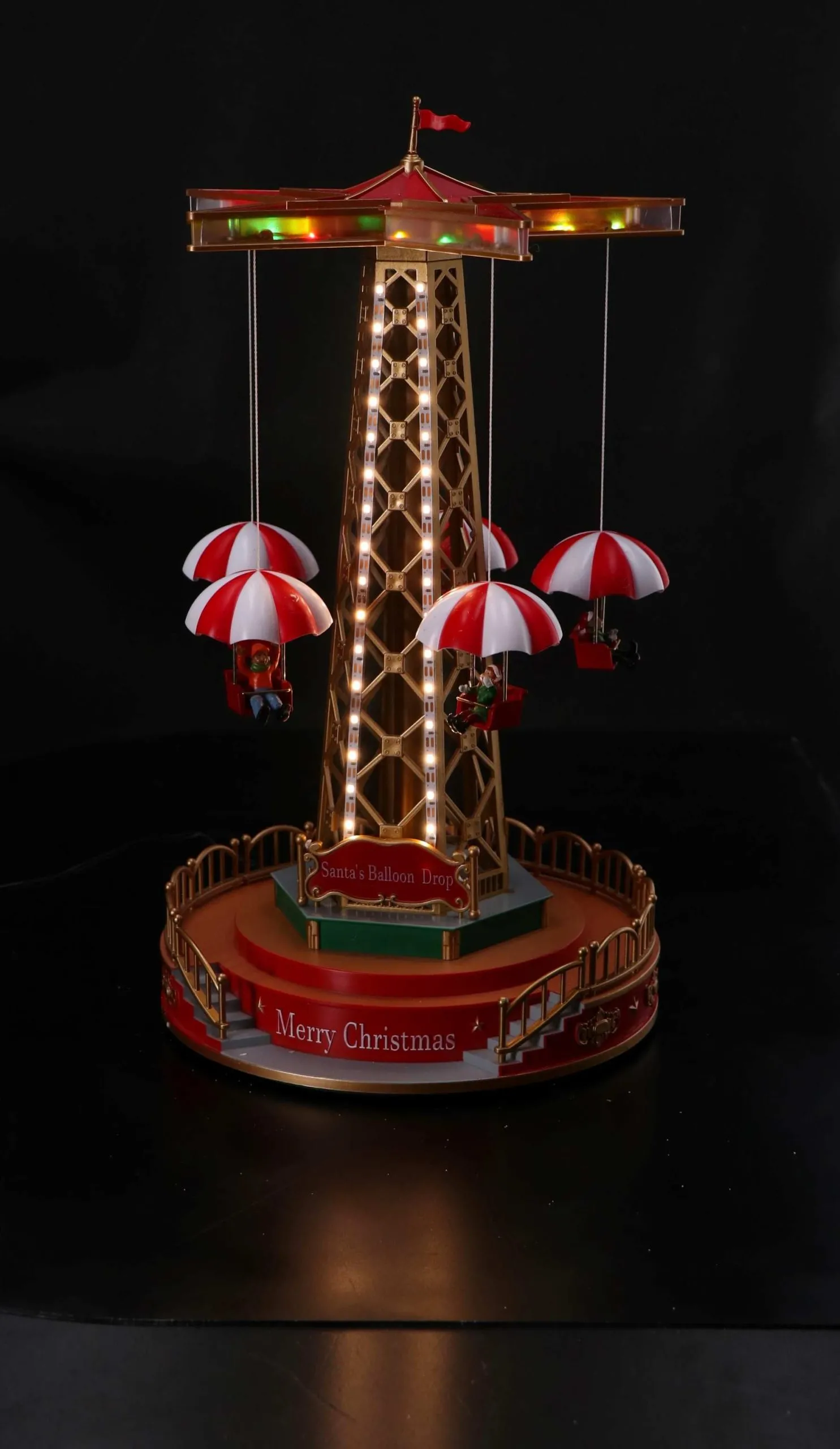 Italian Gift Carousel Christmas with 59 LEDs D 25 Cm H 45 Cm Red