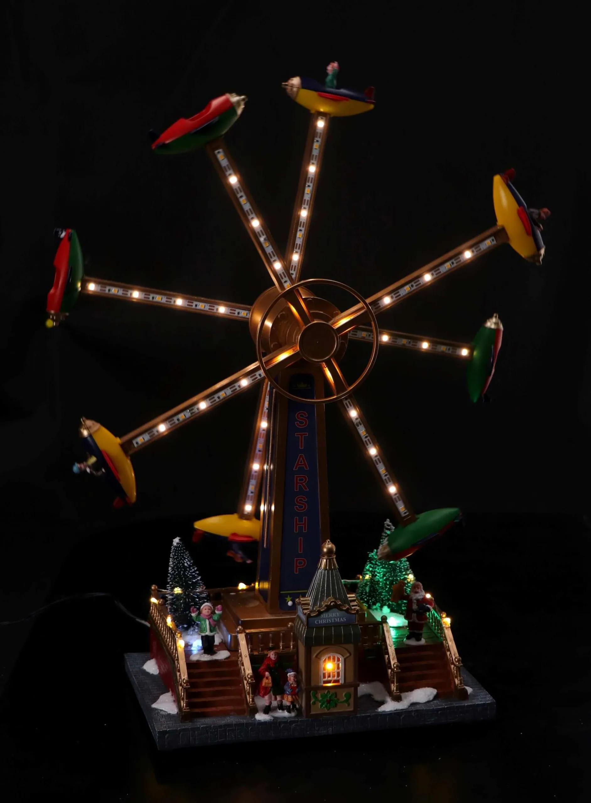 Italian Gift Christmas Carousel with 77 LEDs 37 x 19 cm H 48 cm Multic
