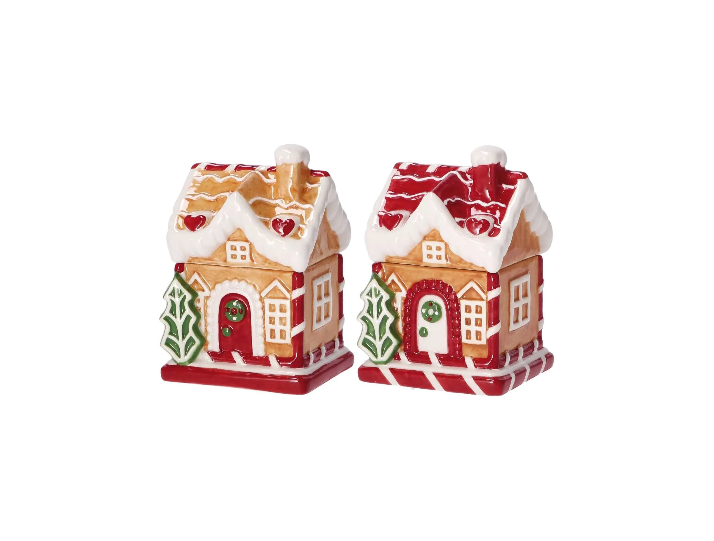 Italian Gift Box Christmas House Ceramic Assorted 9 x 8 x 13 Cm Multic