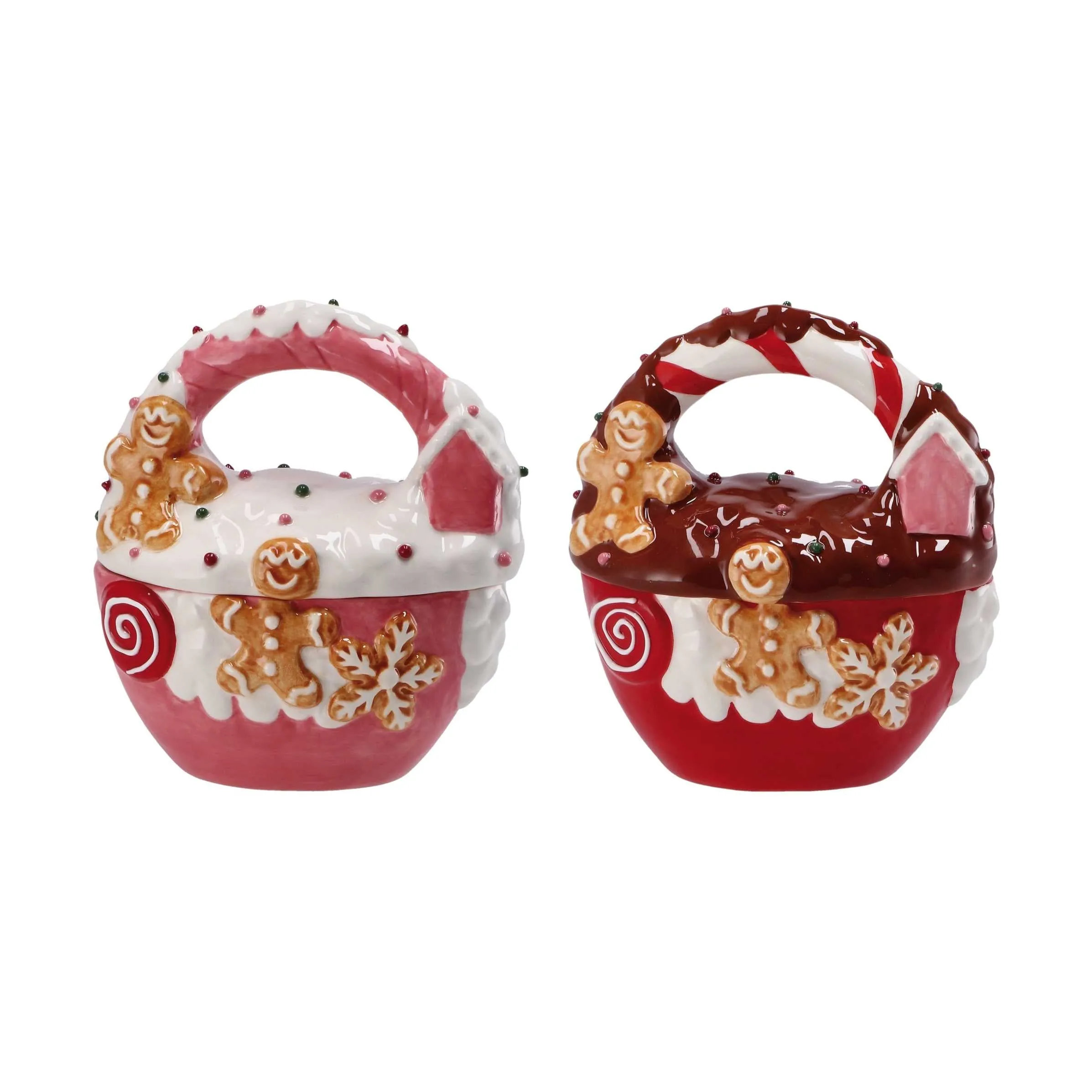 Italian Gift Box Christmas 13 x 8 Cm H 14 Cm Ceramic Assorted Red 1 Pc