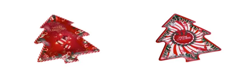 Italian Gift Melamine Tray Christmas Tree Decoration Assorted 28 x 35.