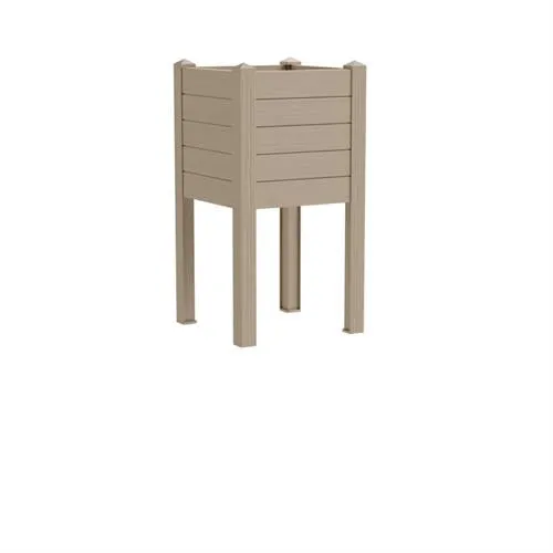 TeraPlast Planter Trama 014 Almond H 80 Cm 42 x 42 Cm Resin