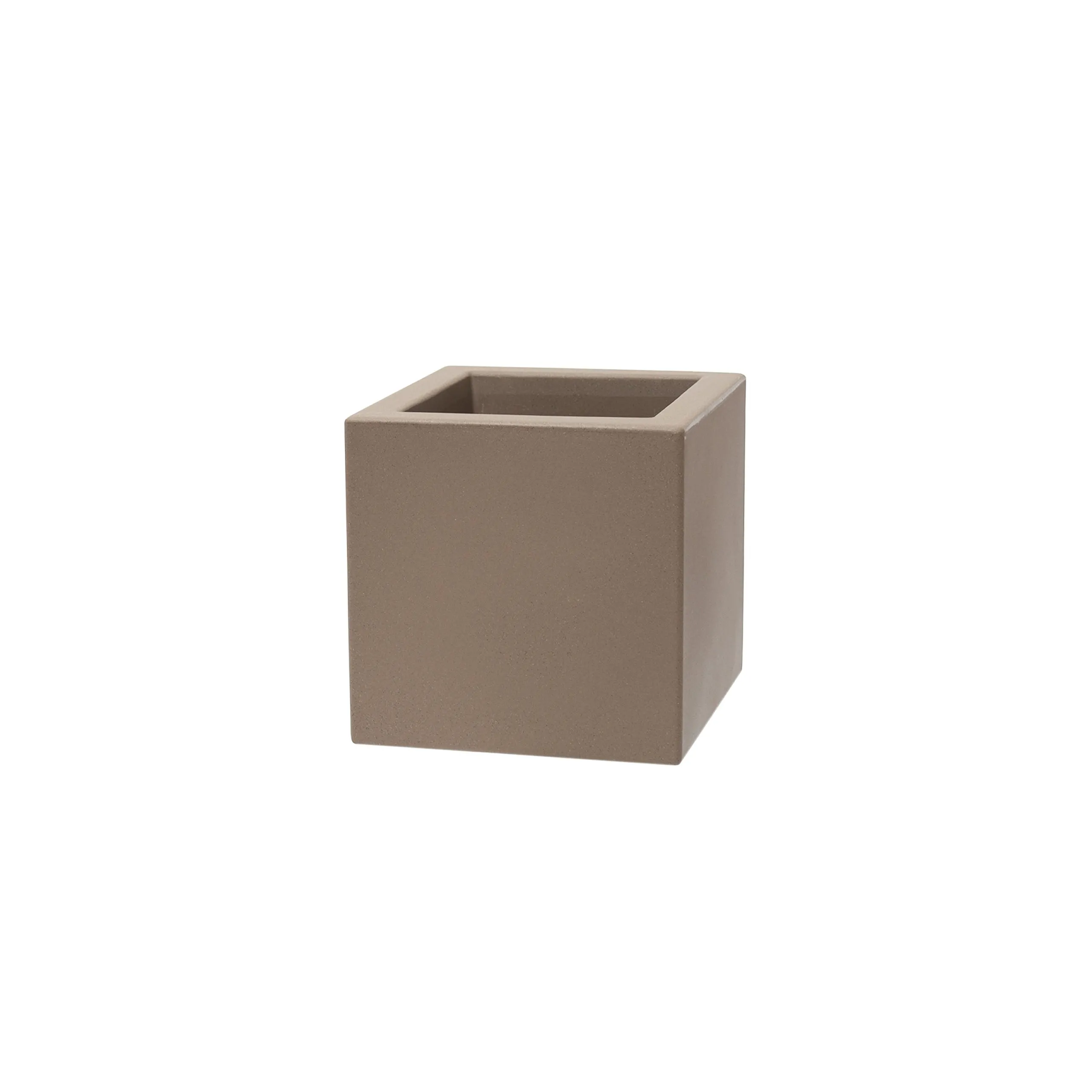 TeraPlast Vase Schio Cube 40 Cm Cappuccino Resin