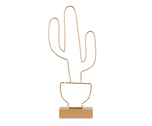 Tone On Tone Cactus Gold Metal H 540 Mm with LED