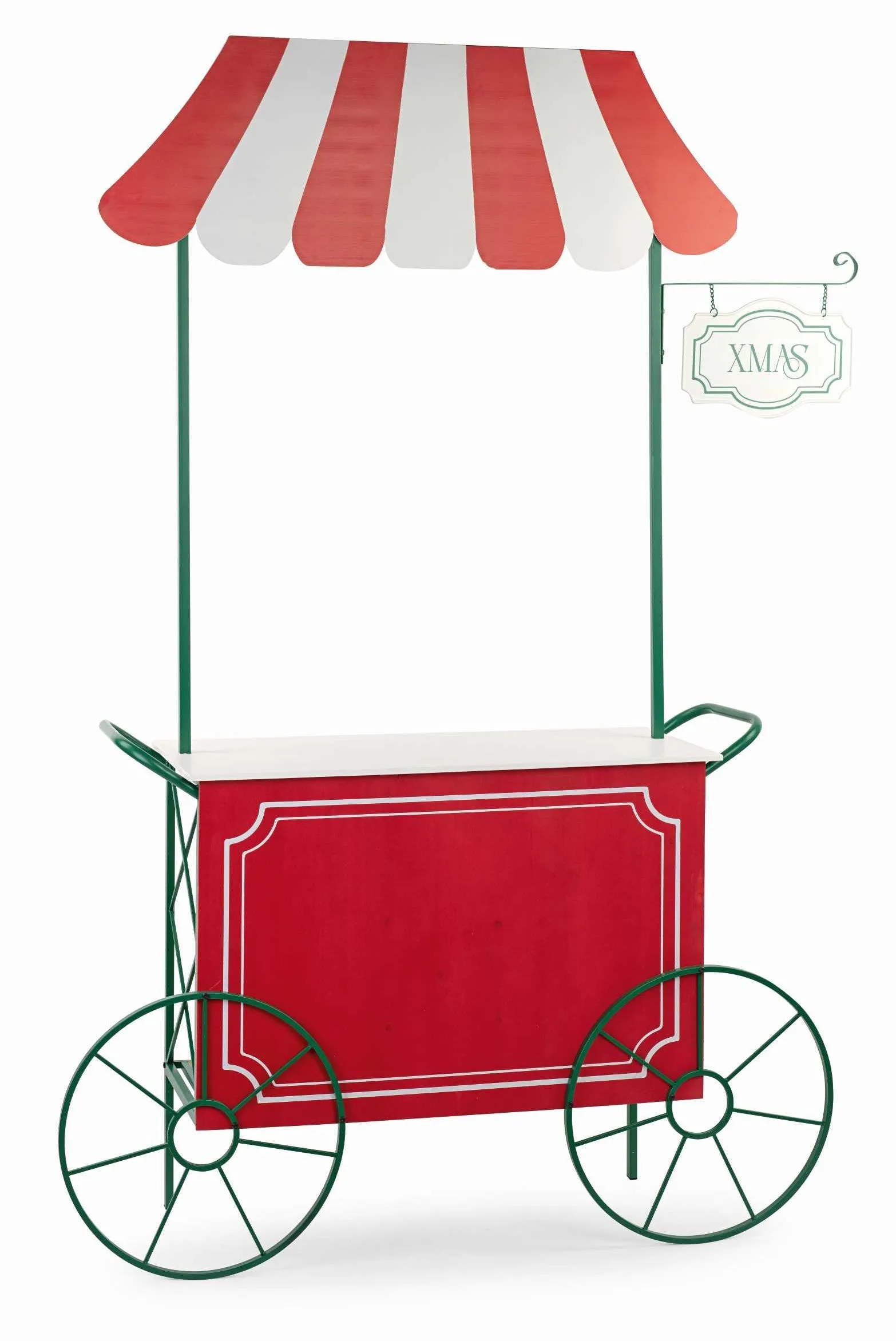 Tone On Tone Christmas Cart 1490 x 390 x 2130 Mm Red Green XMas