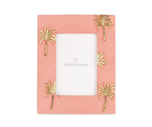 Tone On Tone Photo Frame With Palms 175 x 220 Mm Peach