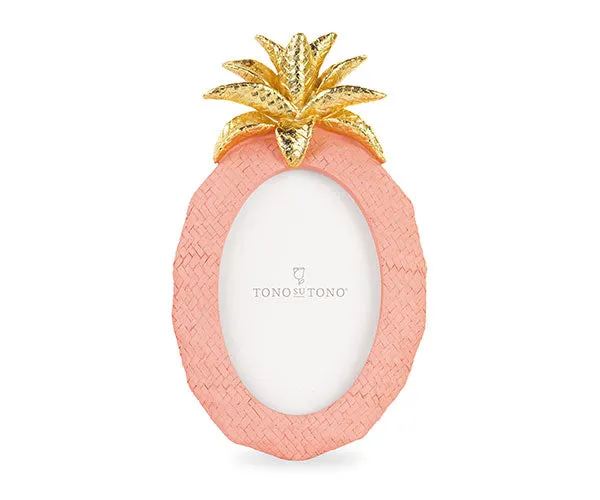 Tone on Tone Photo Frame Pineapple Decoration 145 x 245 Mm Peach