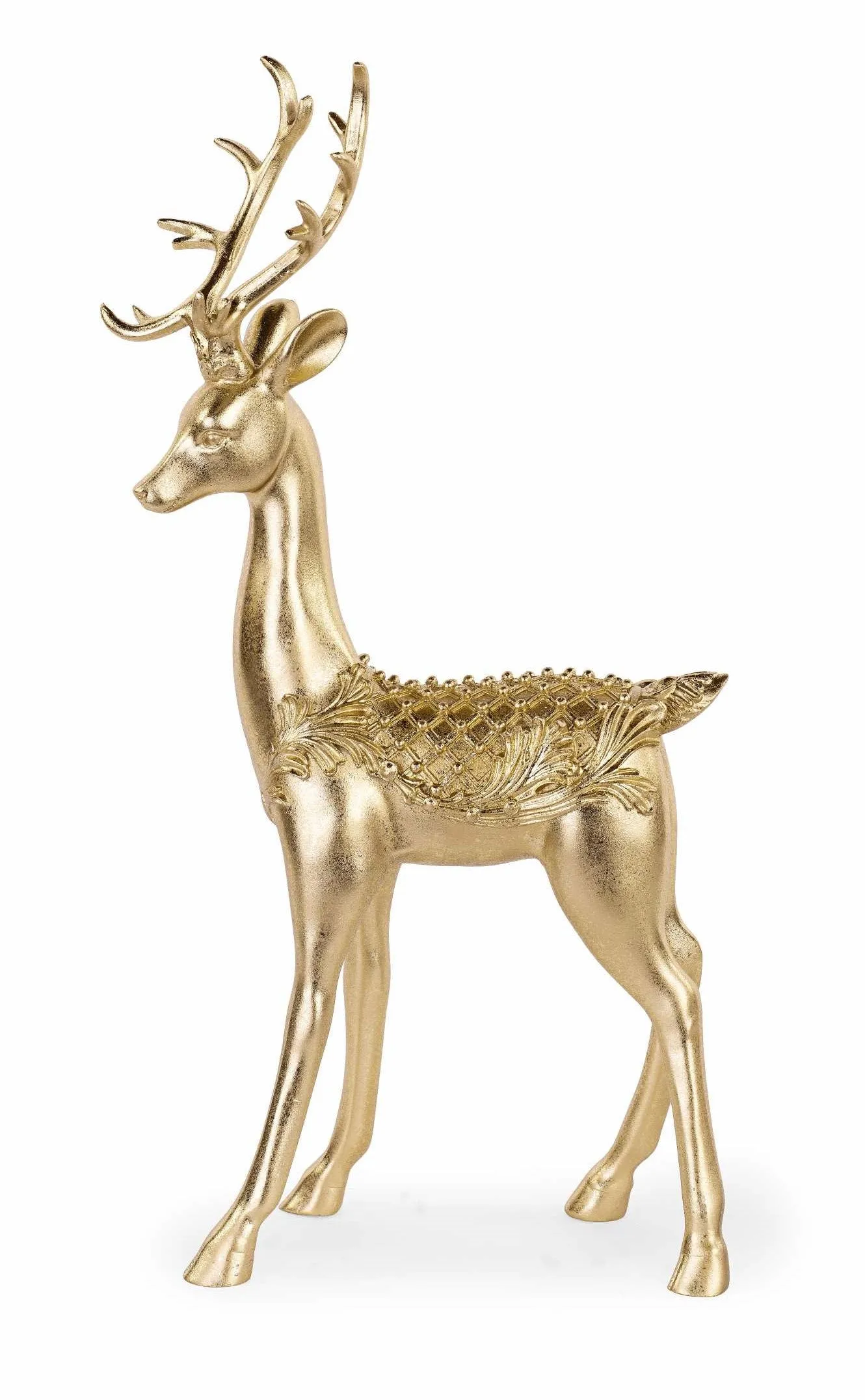 Tone On Tone Christmas Reindeer Standing 225 x 105 x 405 Mm Gold