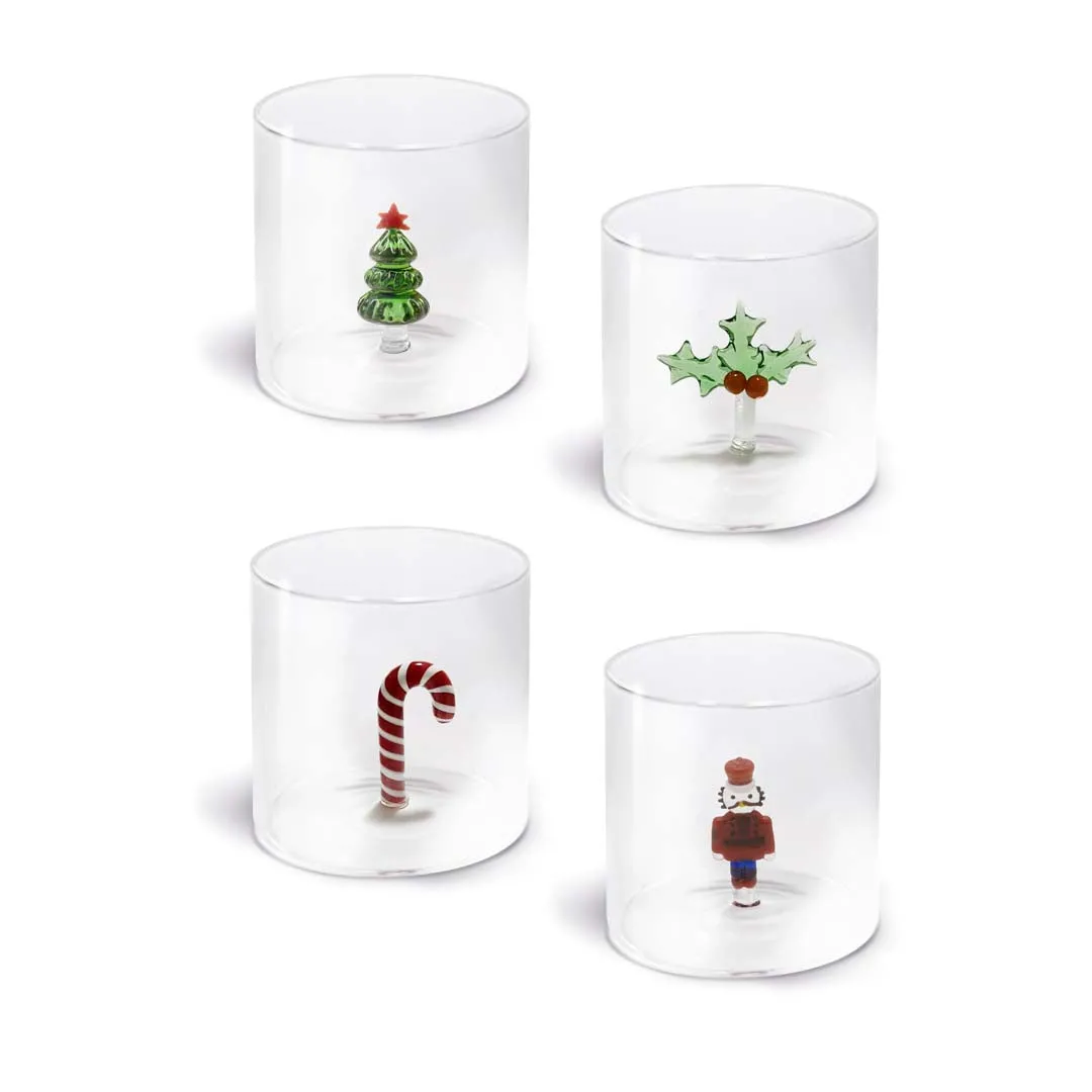 WD LifeStyle Borosilicate Glass Cup Cc 250 ml Assorted Christmas Decor