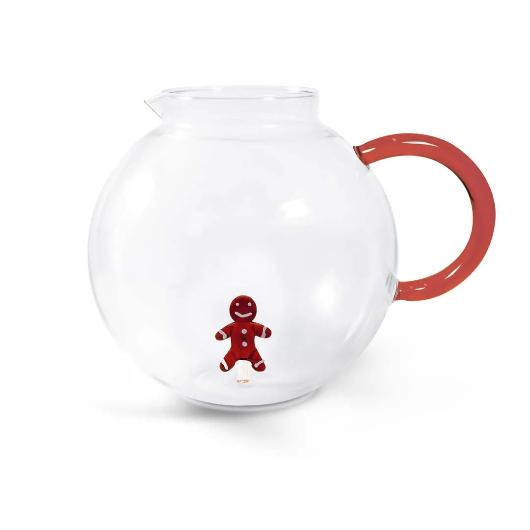 WD LifeStyle Borosilicate Glass Jug Cc 1.7 Lt Gingerbread Man Decorati