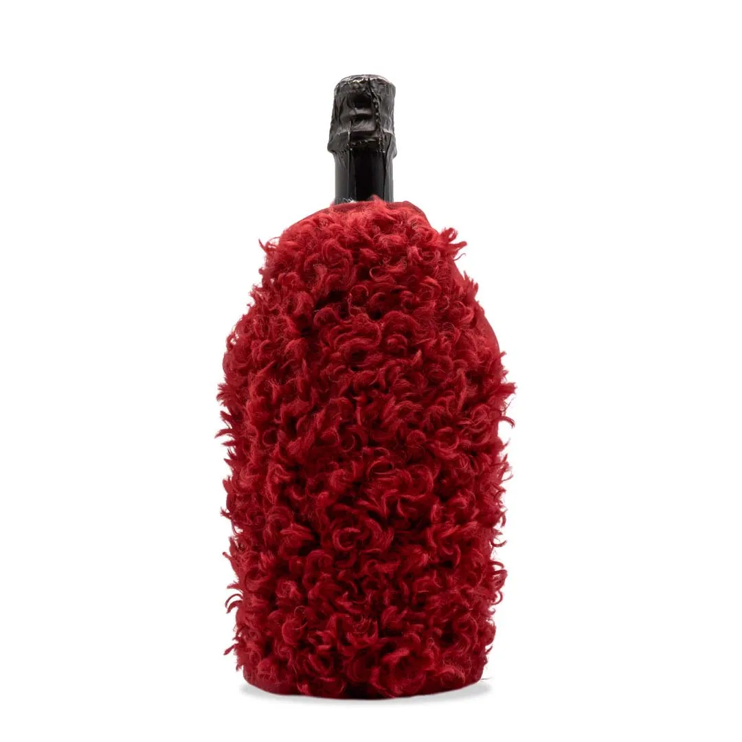 WD LifeStyle Ice Bucket with Decorative Fur Red Color