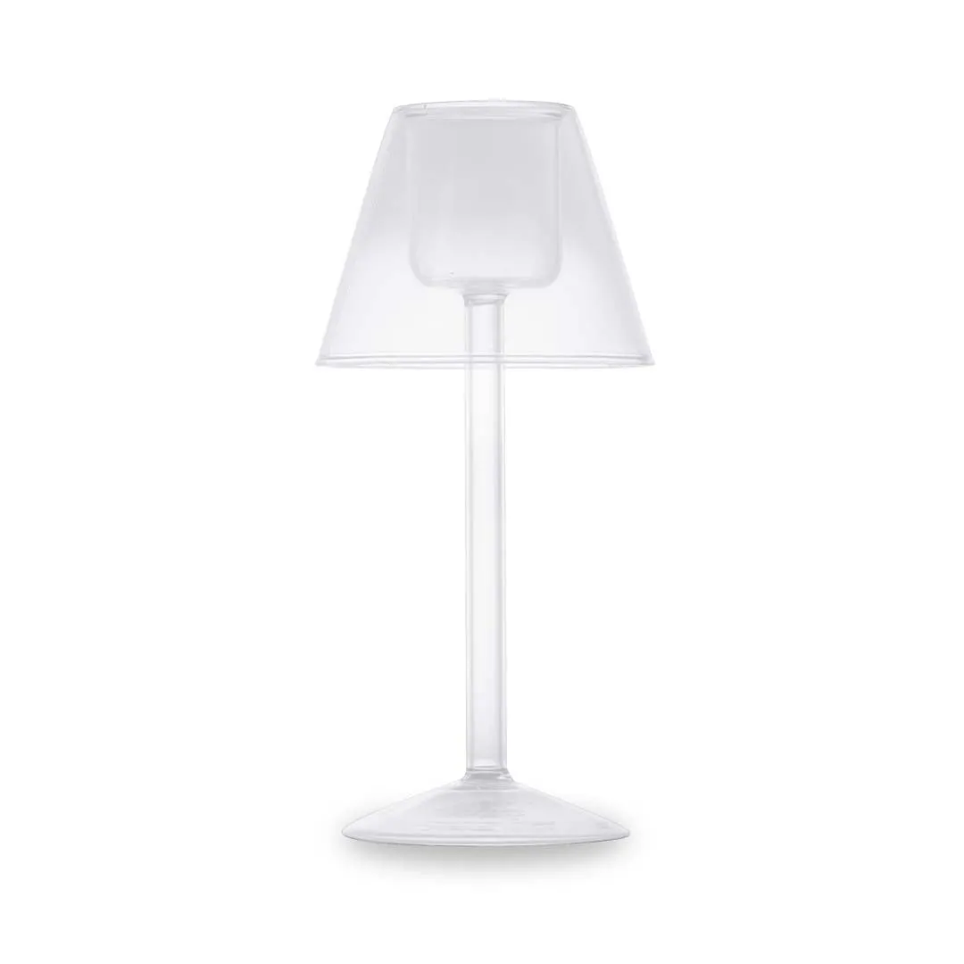 WD LifeStyle Tealight Candle Holder Borosilicate Glass H 22 Cm Transpa