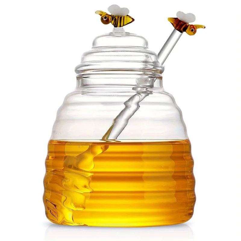 WD LifeStyle Honey Jar Glass with Bee Decorations 500 Ml