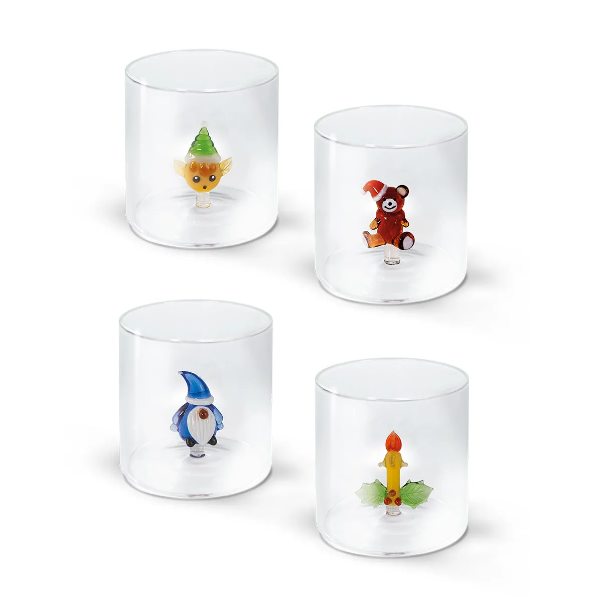 WD LifeStyle Borosilicate Glass Cup 250 ml Christmas Decorations Assor