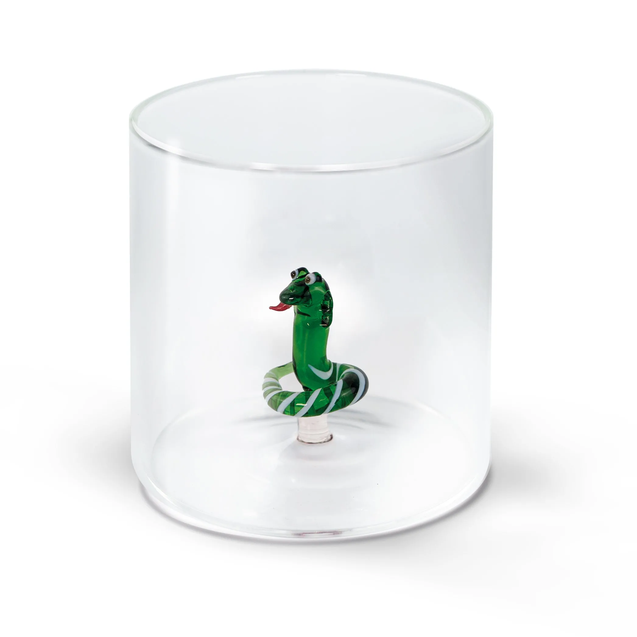WD LifeStyle Borosilicate Glass Cup 250 ml Snake Decoration