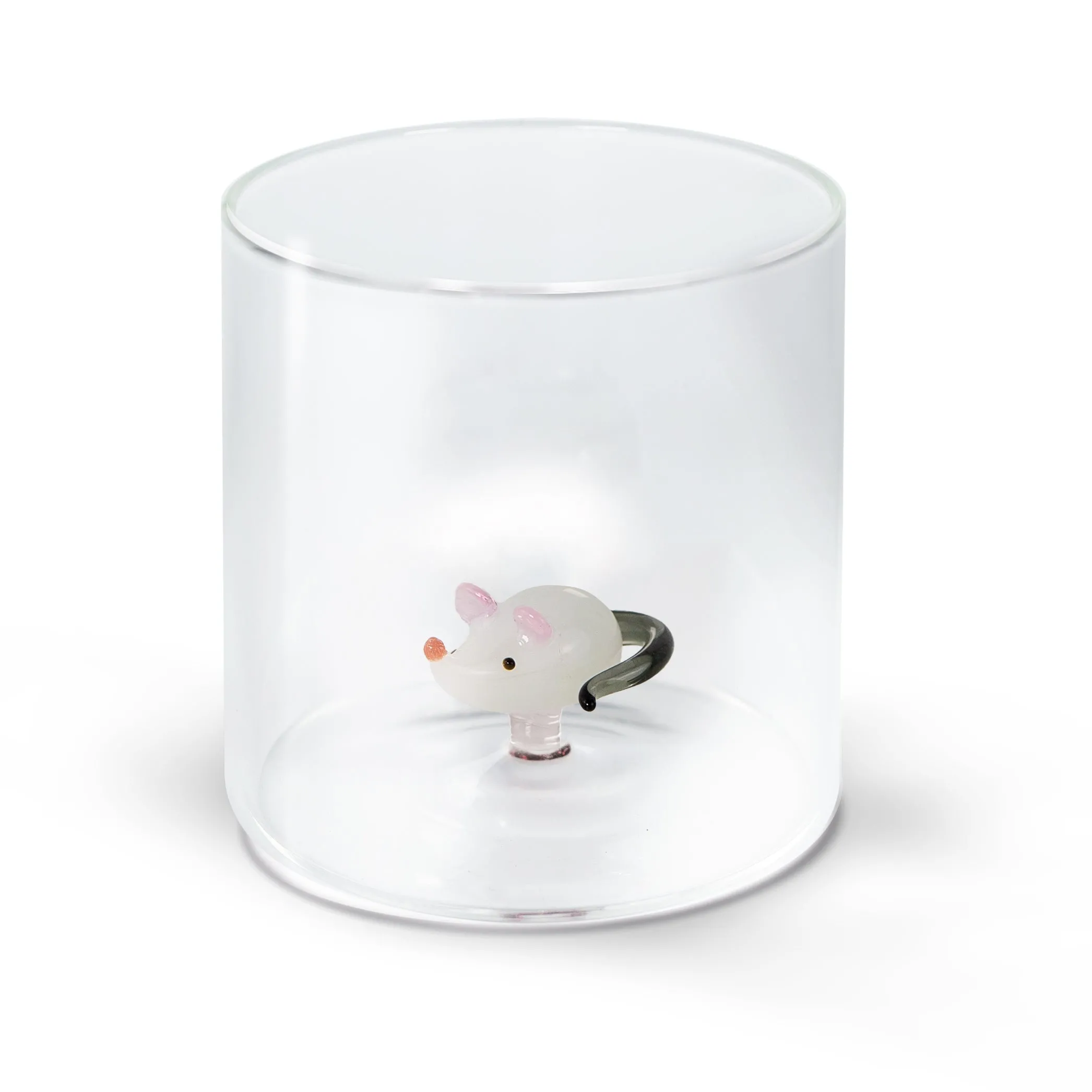 WD LifeStyle Borosilicate Glass Cup 250 ml Mouse Decor