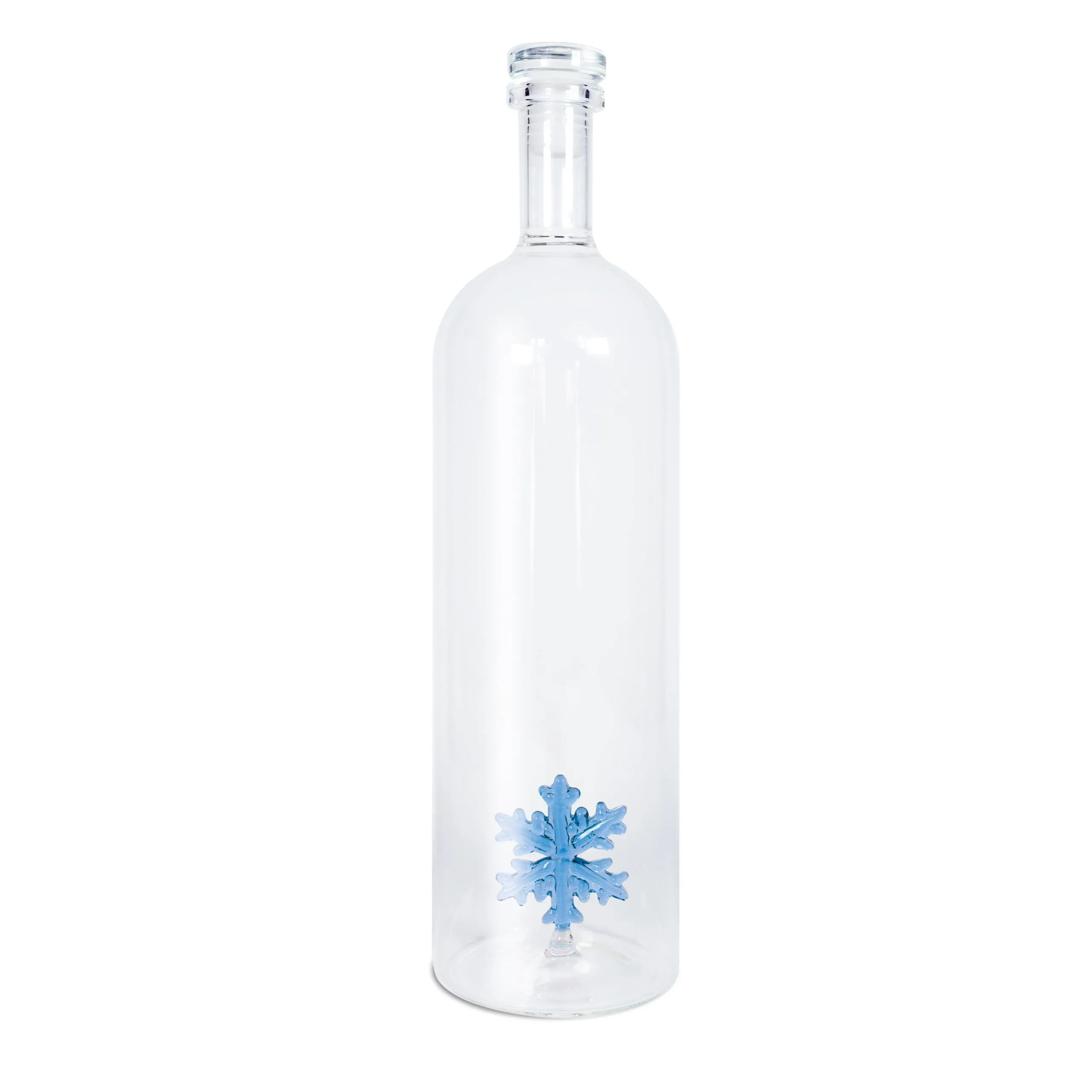 WD LifeStyle Glass Bottle with Cap 1.2 Lt Snowflake Christmas