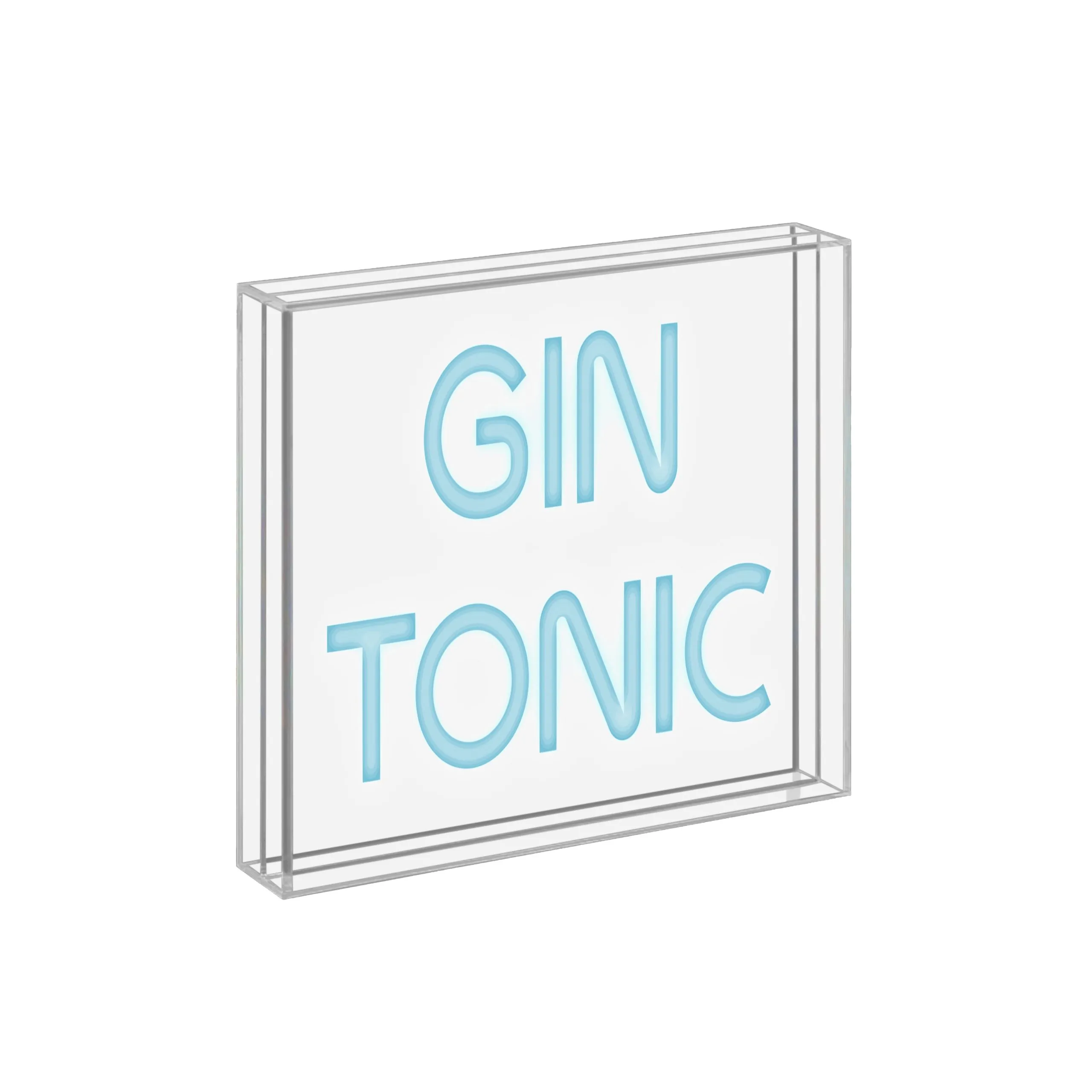 WD LifeStyle Neon Sign with Plexiglass Frame 18 x 18 cm Gin and Tonic