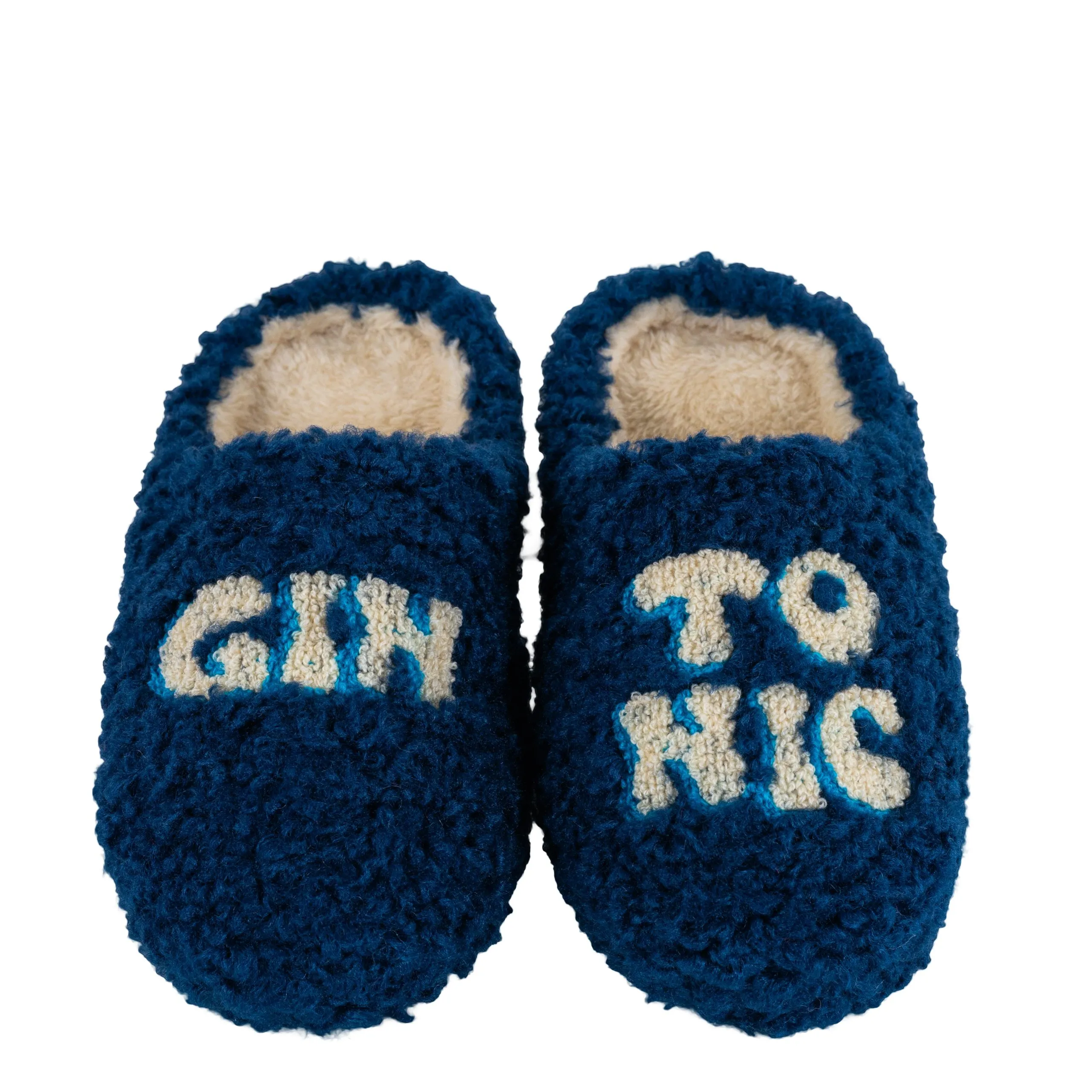 WD LifeStyle Gin Tonic Decor Slippers Size M/L Blue