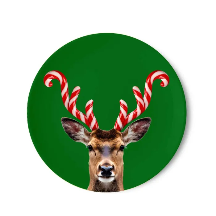 WD LifeStyle Panettone Plate D 30.5 cm Candy Cane Horns Decoration Chr