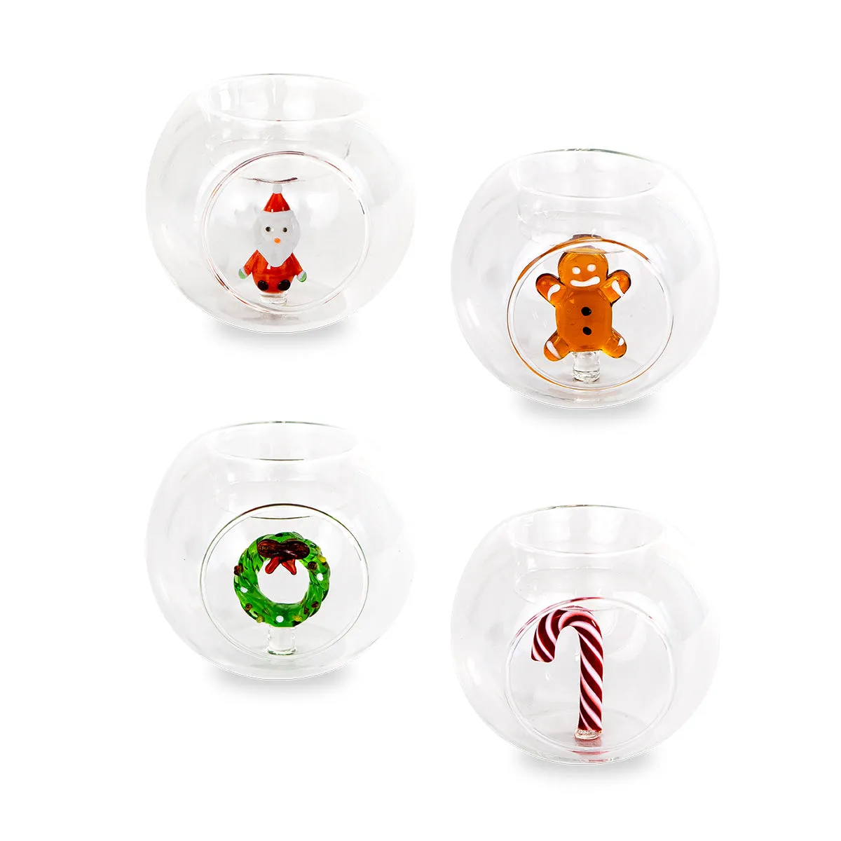 WD LifeStyle Glass Tealight Holder with Christmas Assortment Subject 1