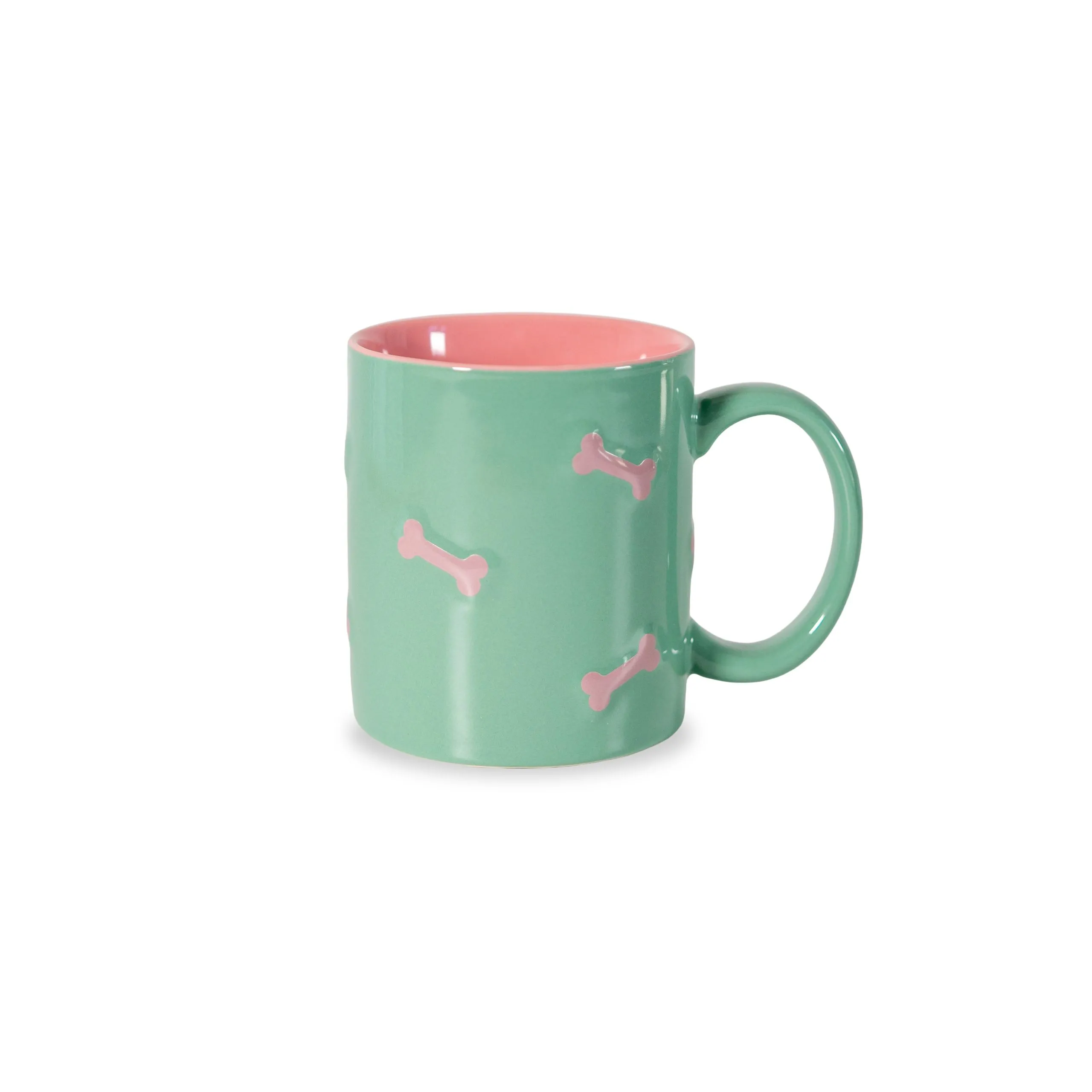 WD LifeStyle Stoneware Mug with Pink Bone Decoration