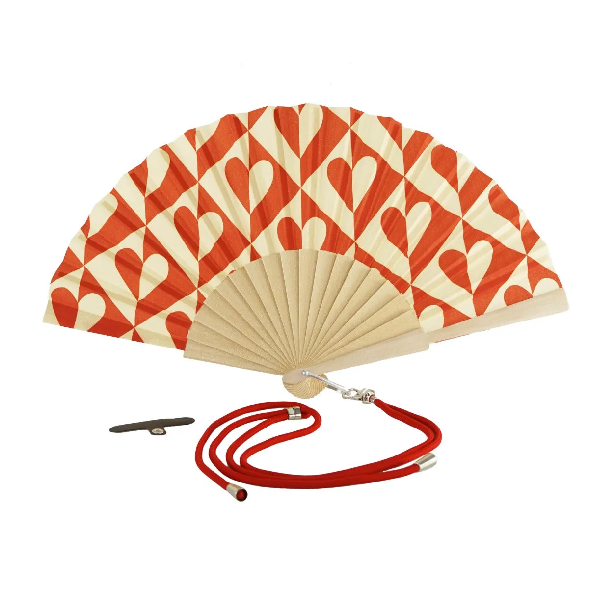 WD LifeStyle Wooden and Fabric Fan Heart Decor with Cell Phone Holder