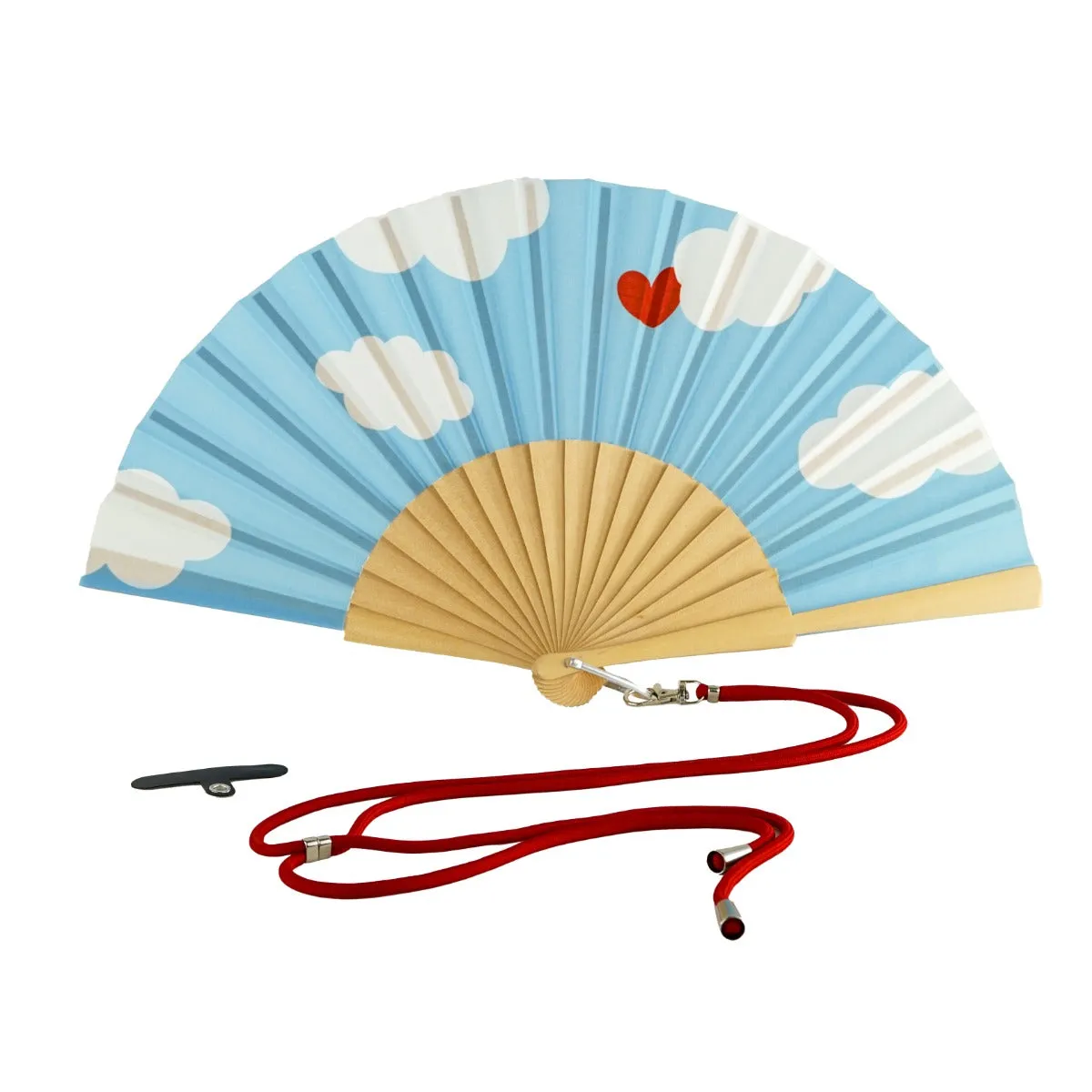 WD LifeStyle Wooden and Fabric Fan Cloud Decor with Light Blue Cell Ph