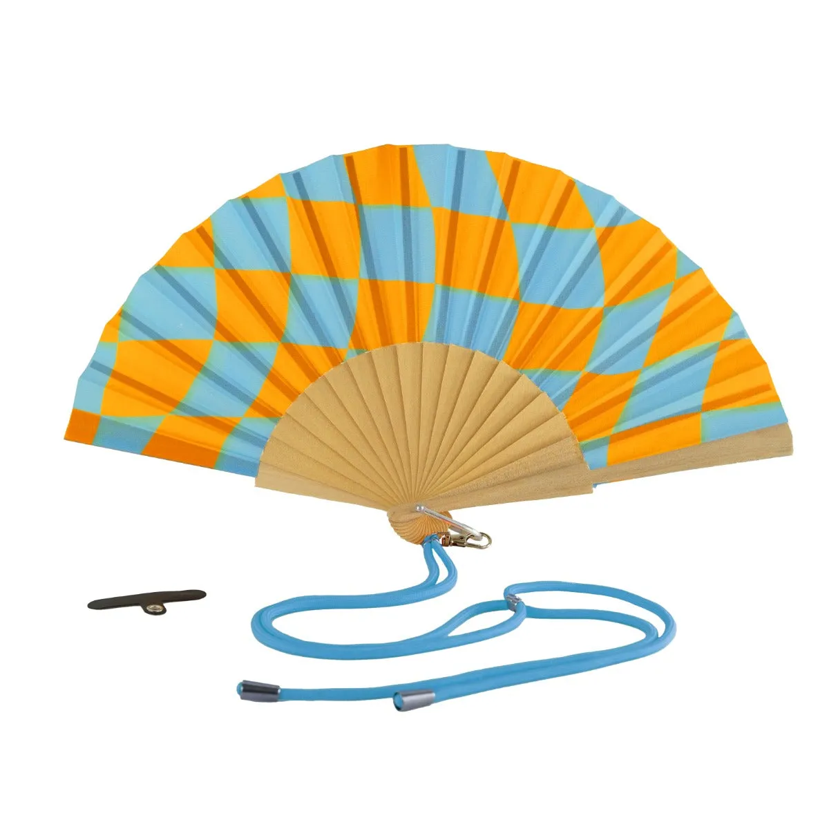 WD LifeStyle Wooden and Fabric Fan Chess Decor with Cell Phone Holder