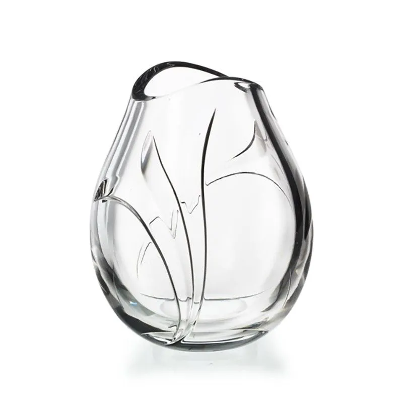 Vase en verre transparent, Ø 18,2 x 23 cm | Dentelle