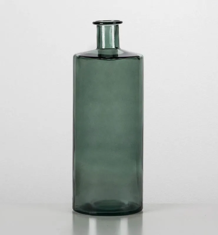Vase en verre vert, Ø15x40cm