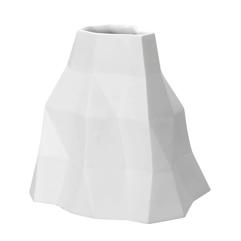 Vase en porcelaine blanche S, 24,8 x 24,5 x 24,5 cm | Quartz