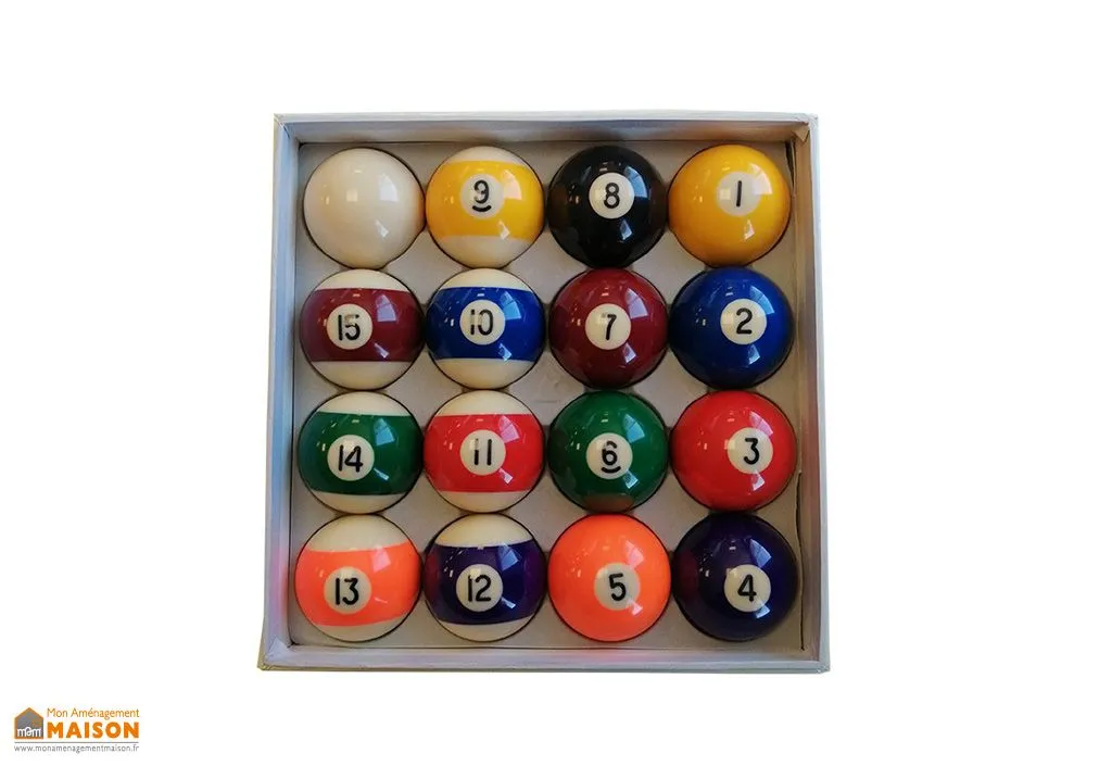 Jeu de billes de billard américain en résine phénolique – Ø 57 mm