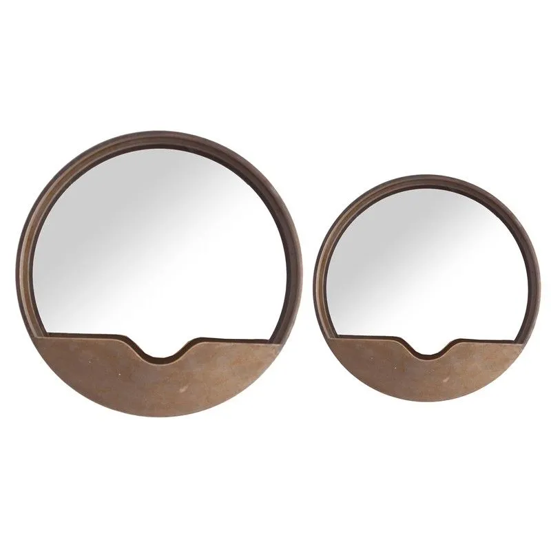 Lot de 2 miroirs en fer Thusis 60x16x60 cm