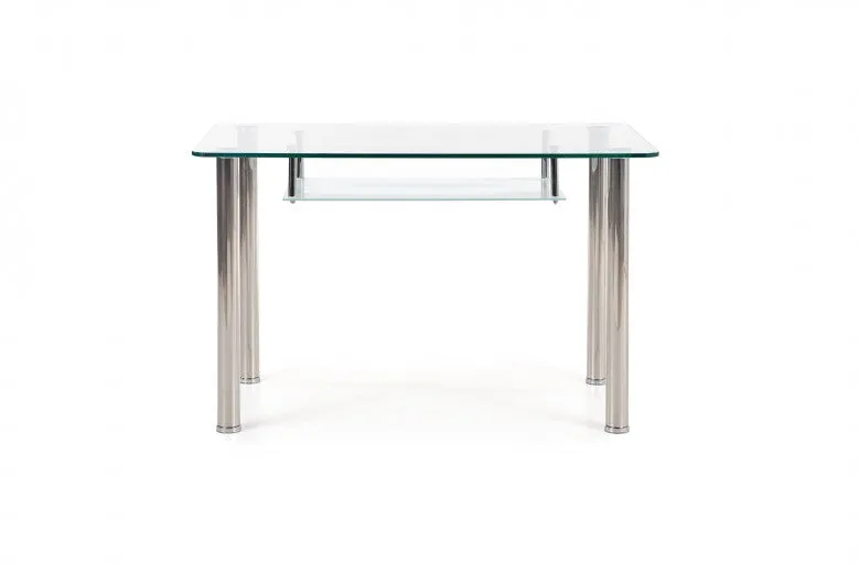 Table en verre et métal Milky crystal, L150xl90xH77 cm